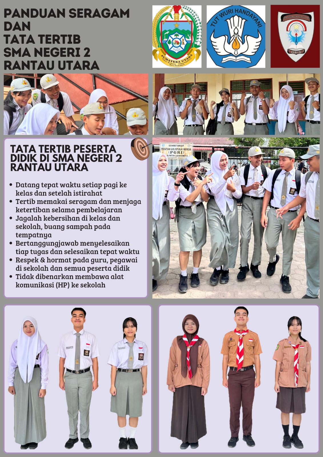 KEDISIPLINAN JADI KUNCI: SMA NEGERI 2 RANTAU UTARA SOSIALISASIKAN PANDUAN SERAGAM DAN TATA TERTIB TERBARU